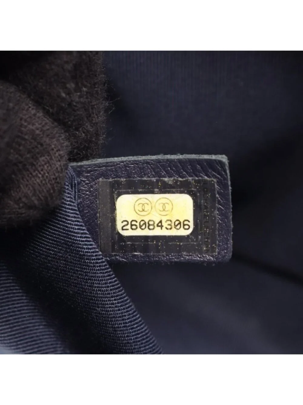 Chanel Shoulder Bag Boy Navy Caviar Leather Boy Chain
